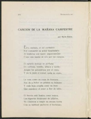 Canción de la mañana campestre / por Mario Bravo