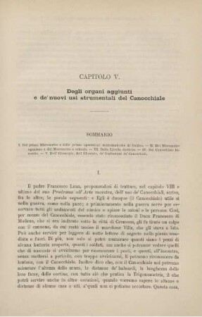 Capitolo V. Degli organi aggiunti e de'nuovi usi strumntali del Canocchiale.