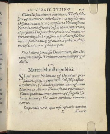 IV. Merces Ministri publici.