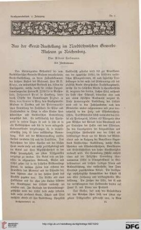 Aus der Gerät-Ausstellung im Nordböhmischen Gewerbe-Museum zu Reichenberg