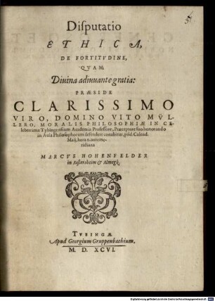 Disp. eth. de fortitudine