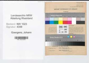Entnazifizierung Johann Goergens , geb. 02.08.1895 (Polizeibeamter)