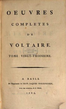 Oeuvres completes de Voltaire, 23. Histoire De Charles XII