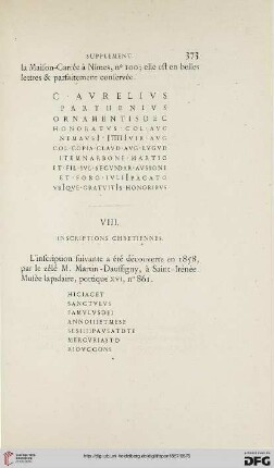 VIII: Inscriptions chretiennes
