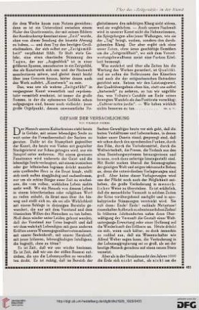 Gefahr der Versachlichung