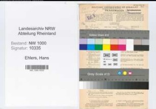 Entnazifizierung Hans Ehlers, geb. 04.11.1900 (Auslandskorespondent)