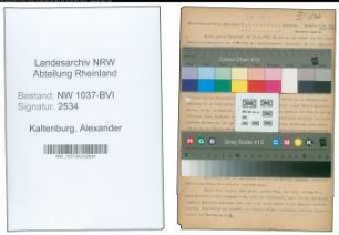 Entnazifizierung Alexander Kaltenburg , geb. 21.02.1899 (Justizbeamter)