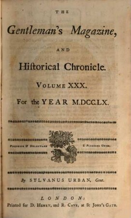 The gentleman's magazine. 30. 1760