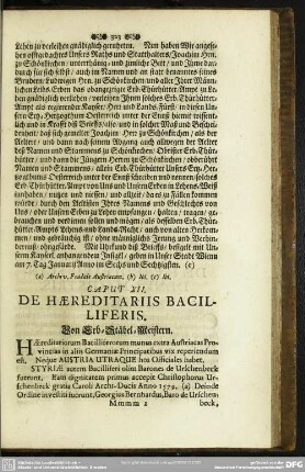 Caput XII. De Haereditariis Bacilliferis