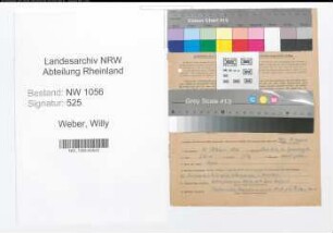 Entnazifizierung Willy Weber , geb. 11.10.1898 (Polizist)