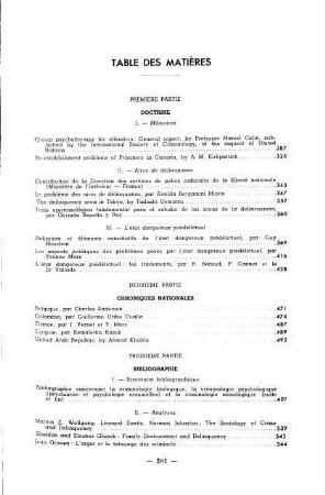 Table de matières