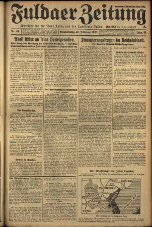 Erste Ausgabe vom Donnerstag, den 23. Februar 1933.