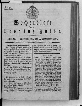 Nr. 35, Ausgabe vom 2. September 1826