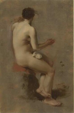 Sitzende nackte weibliche Figur