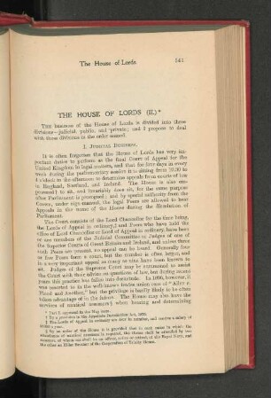 The House of Lords (II.).
