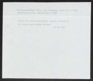 Brief von Gerhart Hauptmann an Hans Bodmer an Lesezirkel 