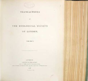 Transactions of the Zoological Society of London. 10. 1879