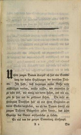 Erzählungen für junge Damen und Dichter gesammelt und mit Anmerkungen begleitet, 1. Komische Erzählungen