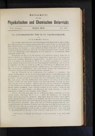Die elektromagnetischen Maße in der Experimentalphysik.