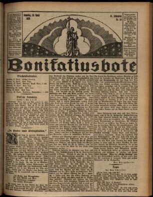 Erste Ausgabe vom Sonntag, den 15. April 1928.