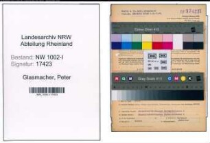 Entnazifizierung Peter Glasmacher, geb. 19.05.1894 (Meister)