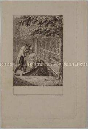 Abendliche Wasserfahrt auf der Dorfpfarre - Illustration zum Gedichtband von Friedrich Wilhelm August Schmidt in der Ausgabe von 1797 - Blatt 3 (von 4)