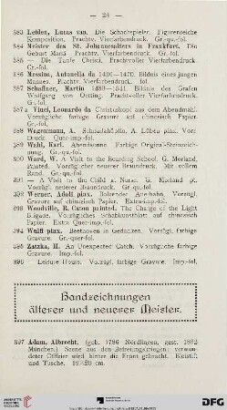 Handzeichnungen älterer und neuerer Meister (Nr. 397-1068)