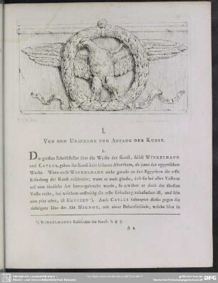 I. Von dem Ursprung und Anfang der Kunst