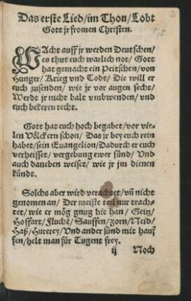 Das erste Lied/ im Thon/ Lobt Gott jr fromen Christen.