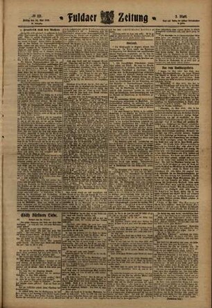Zweite Ausgabe vom Freitag, den 20. Mai 1910.
