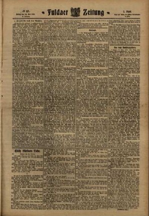 Zweite Ausgabe vom Freitag, den 20. Mai 1910.