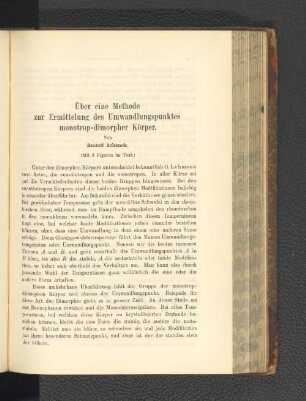 Über eine Methode zur Ermittelung des Umwandlungspunktes monotrop-dimorpher Körper
