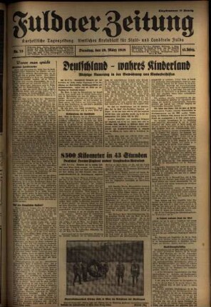Ausgabe vom Dienstag, den 29. März 1938.