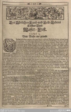 Des Adelichen Land- und Feld-Lebens Eilfftes Buch/Wasser-Lust.