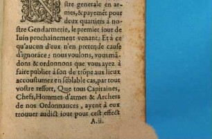 Lettres du Roy pour la monstre générale en armes ...