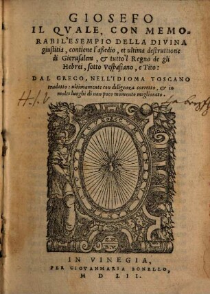 Il quale contiene l' assedio di Gerusaleme
