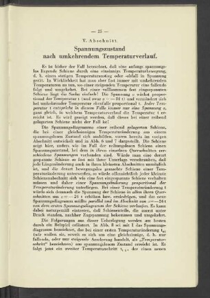 V. Abschnitt Spannungszustand nach umkehrendem Temperaturverlauf