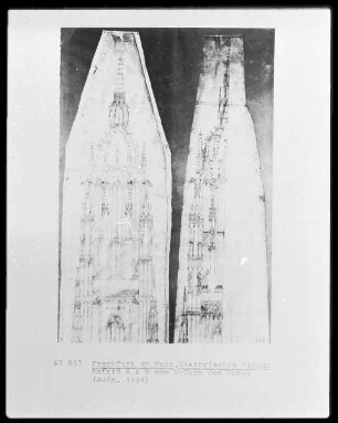 Aufriss des Westturms des Frankfurter Domes