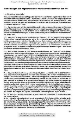 Bemerkungen zum regelentwurf der rechtschreibkommission des ids