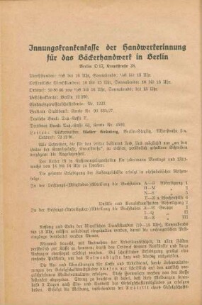 Innungskrankenkasse der Handwerkerinnung für das Bäckerhandwerk in Berlin