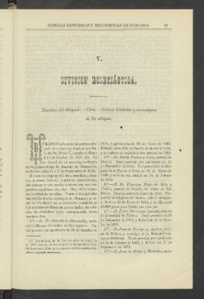 V. Division Eclesiástica.