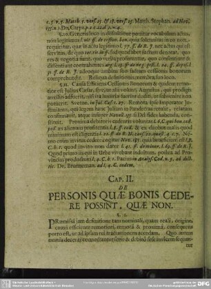 Cap. II. De Personis Quae Bonis Cedere Possint, Quae Non