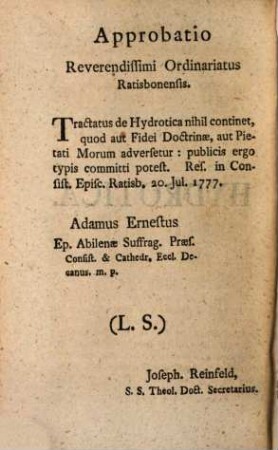 Cursus Biennalis Philosophiae Et Matheseos Universae. [13], [Hydrotica]