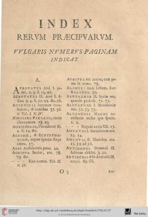 Index rerum praecipuarum