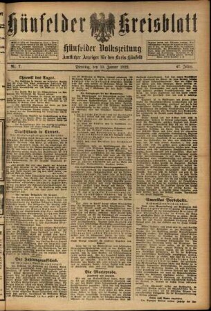 Ausgabe vom Dienstag, den 10. Januar 1922.