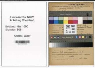 Entnazifizierung Josef Amsler , geb. 28.07.1896 (Verwaltungsangestellter)