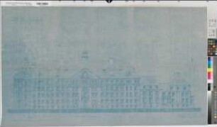 Münster (Münster) Oberzolldirektion Westansicht 1911 1 : 100 71 x 125 Blaupause Staatshochbauamt Münster Regierung Münster III 6 Nr. 43