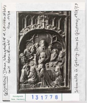 Güstrow, Dom: Levitenstuhl, Wangenfeld: Abendmahl. Um 1430
