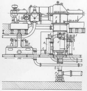 Dampfturbine von Franco Tosi, mit Einspritzkondensator : Technikgeschichte | Industrie und Technik | Dampfmaschinen (Abwärmekraftmaschinen, Locomobile)