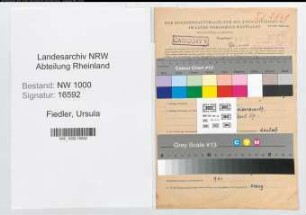 Entnazifizierung Ursula Fiedler, geb. 06.06.1919 (Postassistentin)